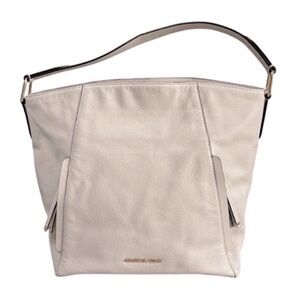 NEW Michael Kors Large Hobo Shoulder Bag Leather Tote Vanilla Cream Bone